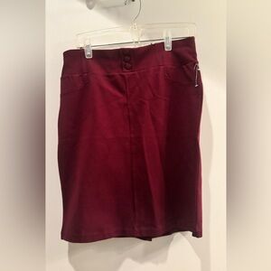 Women’s Burgundy Pencil Skirt - Classic High-Waist D Jeans pencil skirt